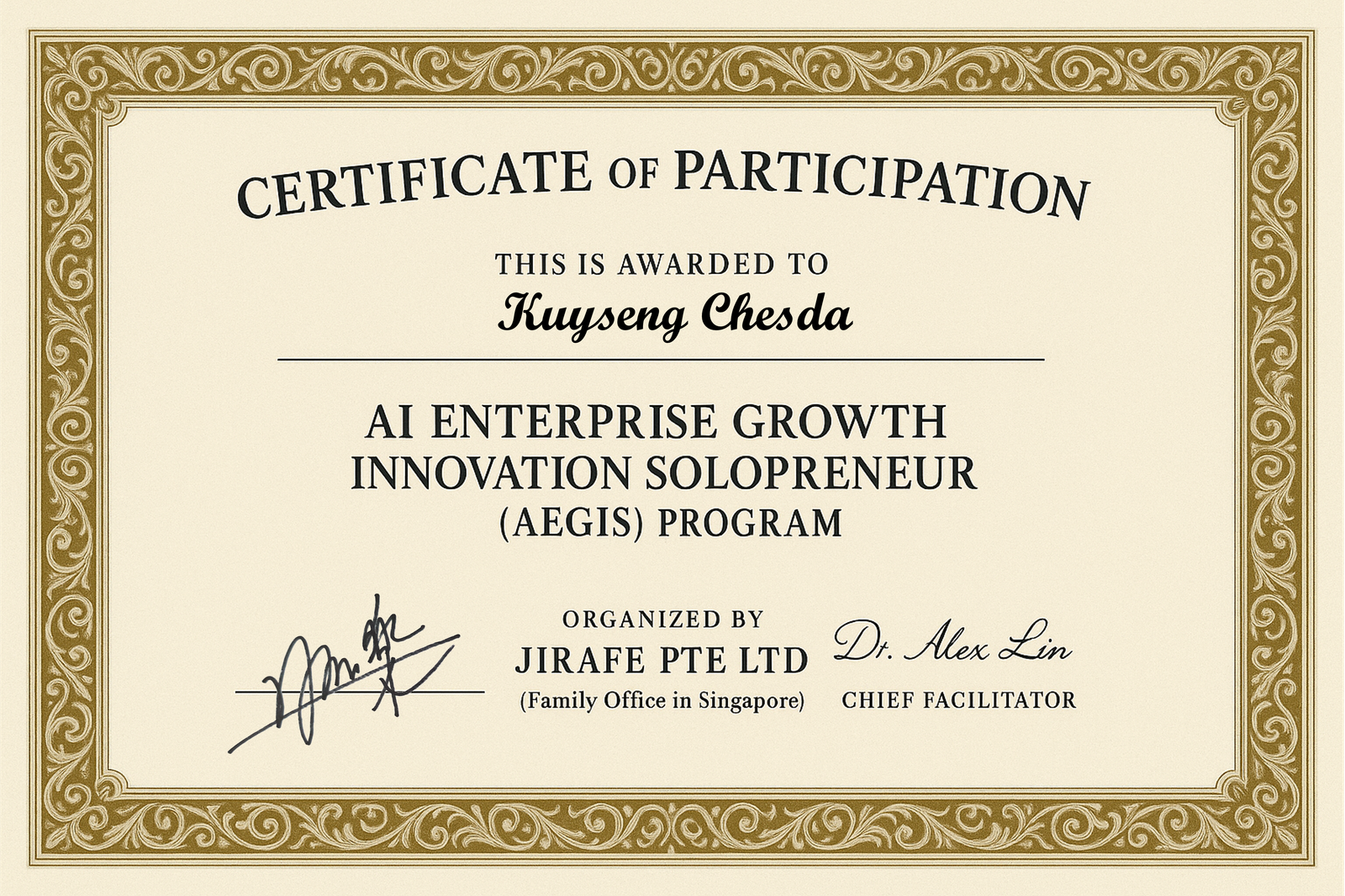 University Life Certificates Certificate